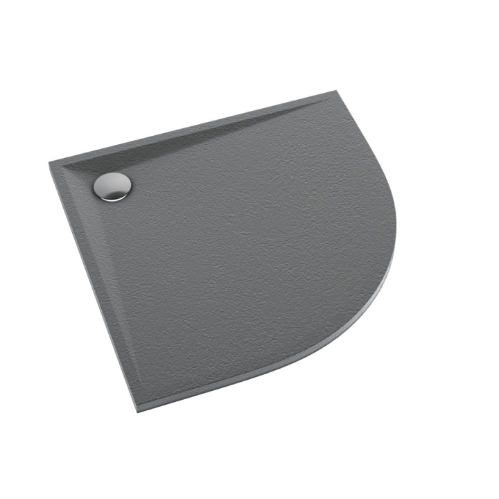 Schedline Brodzik kompozytowy Stabilsound Plus® Libra Anthracite Stone 80x80x3 cm R55, półokrągły, Gwarancja 15 lat
